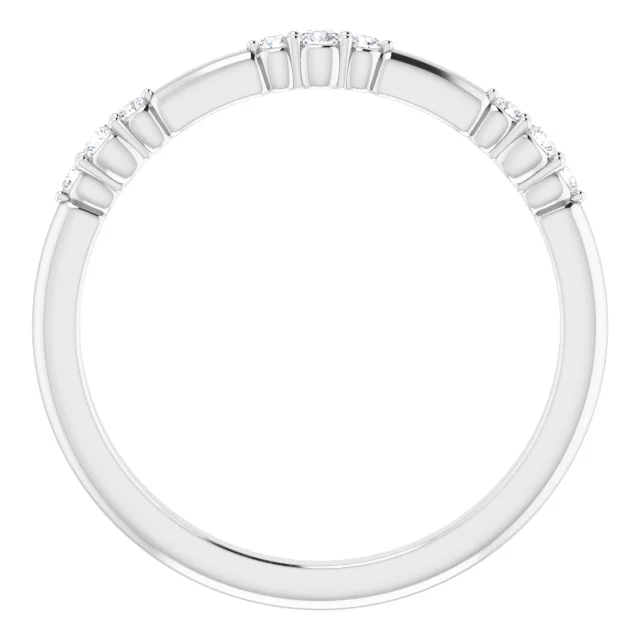 14K White 1/8 CTW Diamond Stackable Ring-