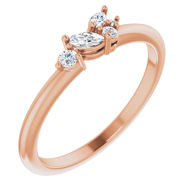 14K Rose 1/6 CTW Diamond Stackable Ring-