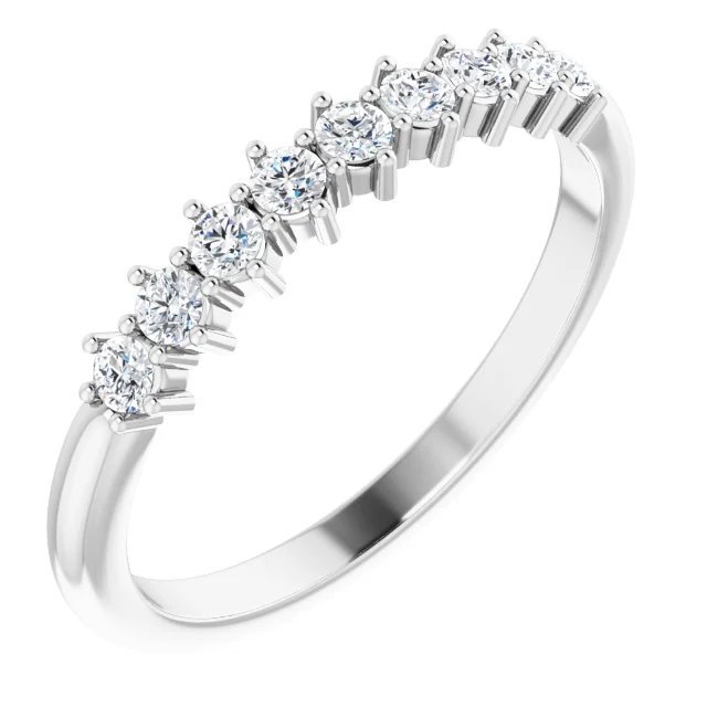 14K White 1/4 CTW Diamond Nine-Stone Anniversary Band-