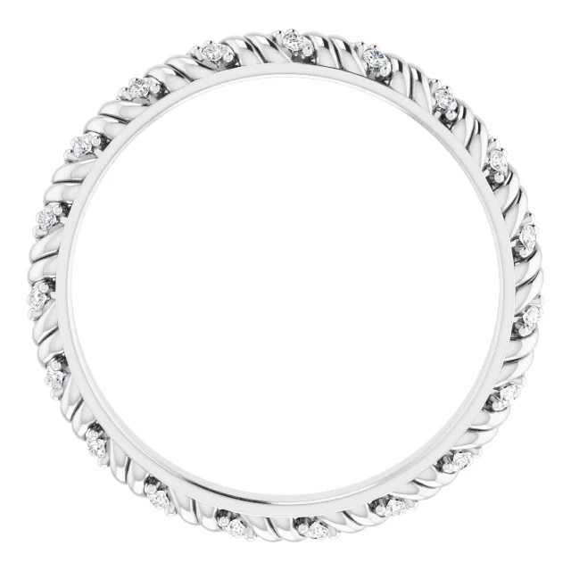14K White 1/6 CTW Diamond Eternity Band Size 7-