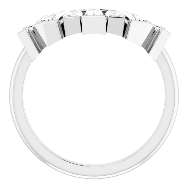 14K White 3/4 CTW Diamond Contour Band-