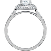 10K White 1 CTW Diamond Sculptural-Inspired Engagement Ring