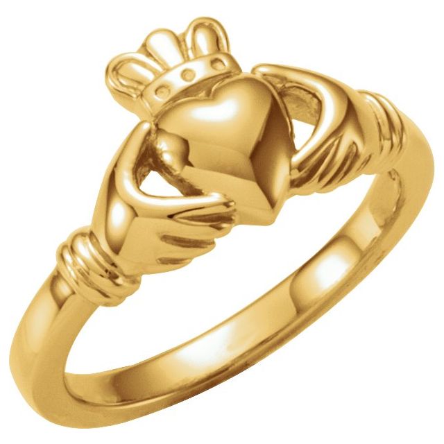 14K Claddagh Ring-4kt Yellow Gold-4.00-