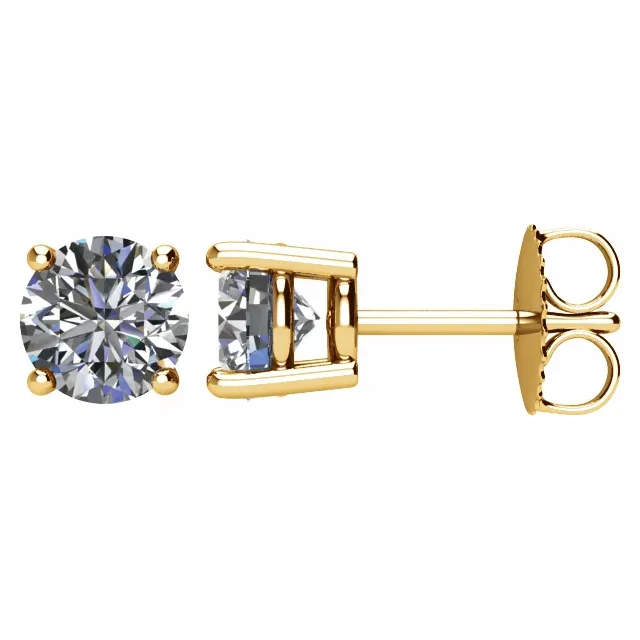 14K Yellow 2 CTW Diamond Earrings-