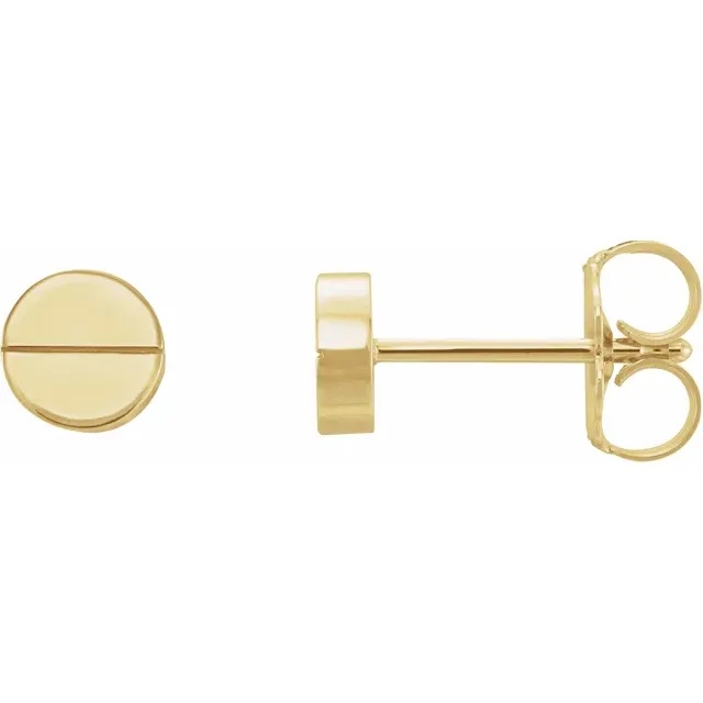 14K Yellow Geometric Earrings-