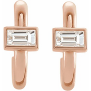14K Rose 1/5 CTW Diamond J-Hoop Earrings