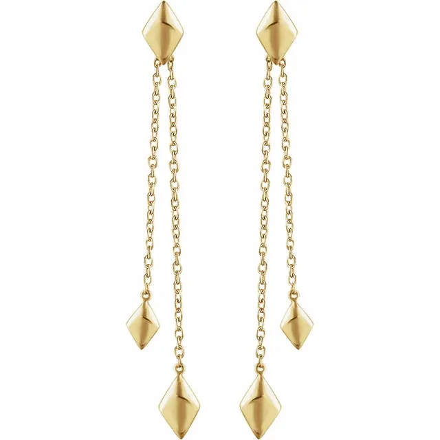 14K Yellow Chain Earrings-