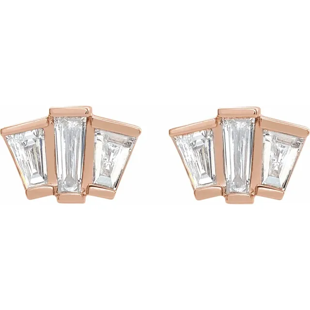 14K Rose 1/3 CTW Diamond Geometric Cluster Earrings