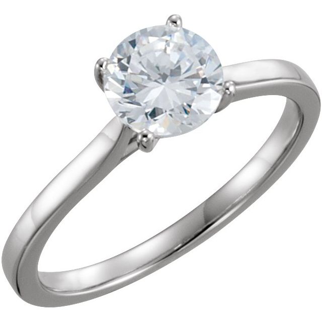 1 CTW Diamond Solitaire Engagement Ring-10kt White Gold-