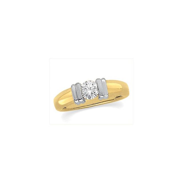 14K Yellow 1/4 CTW Diamond Round Solitaire Engagement Ring-