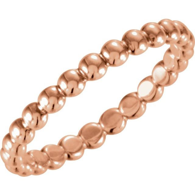 Beaded Stackable Ring-14kt Rose Gold-5-