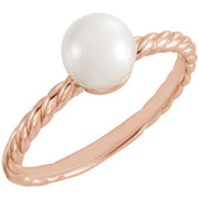 7.5-8 mm Cultured White Freshwater Pearl Ring