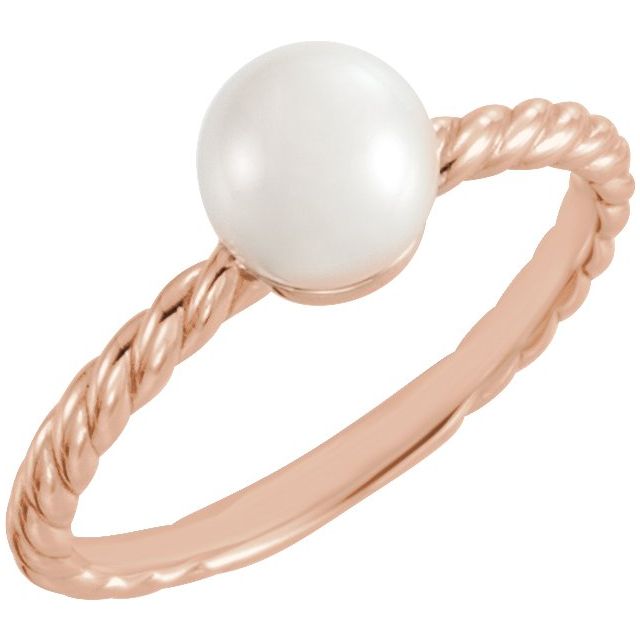 5.5-6 mm Cultured White Freshwater Pearl Ring