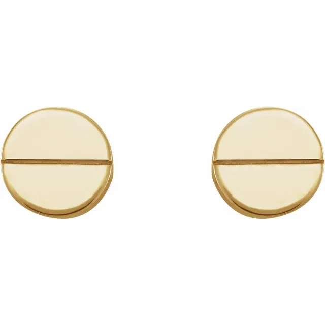 14K Yellow Geometric Earrings-