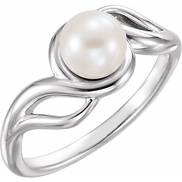 Cultured White Freshwater Pearl Ring-