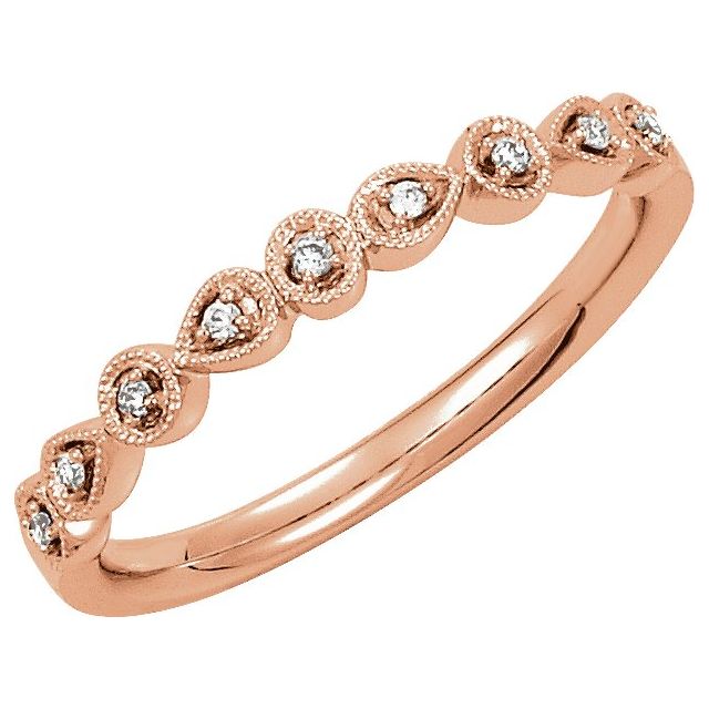 .04 CTW Natural Diamond Stackable Ring-14kt Rose Gold-6.00-