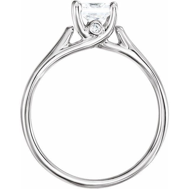 10K White 1/4 CTW Diamond Engagement Ring