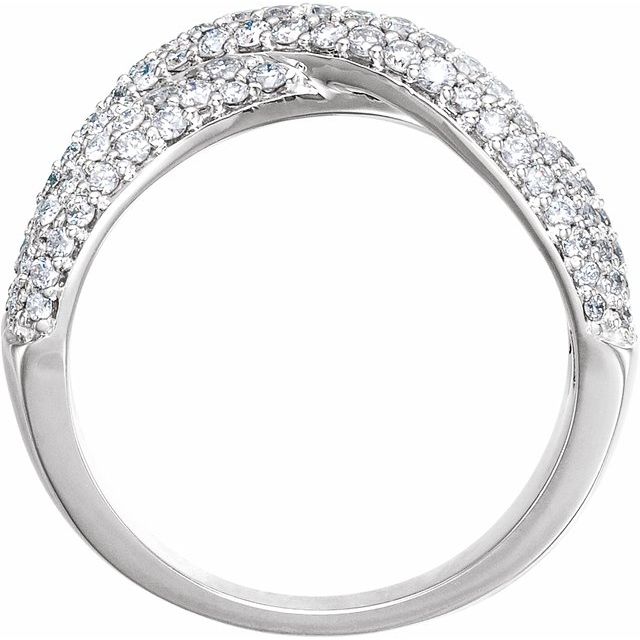 14K White 1 CTW Natural Diamond Criss-Cross Ring-