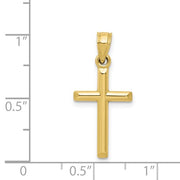 1k Polished Hollow Cross Pendant