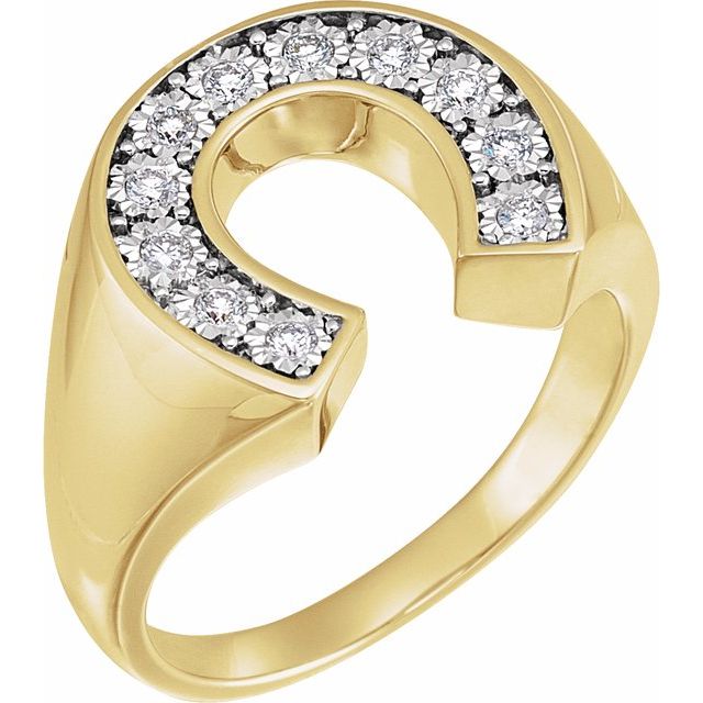 14K Yellow/White 1/4 CTW Natural Diamond Horseshoe Ring-