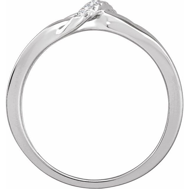 14K White .05 CTW Natural Diamond Negative Space Ring-