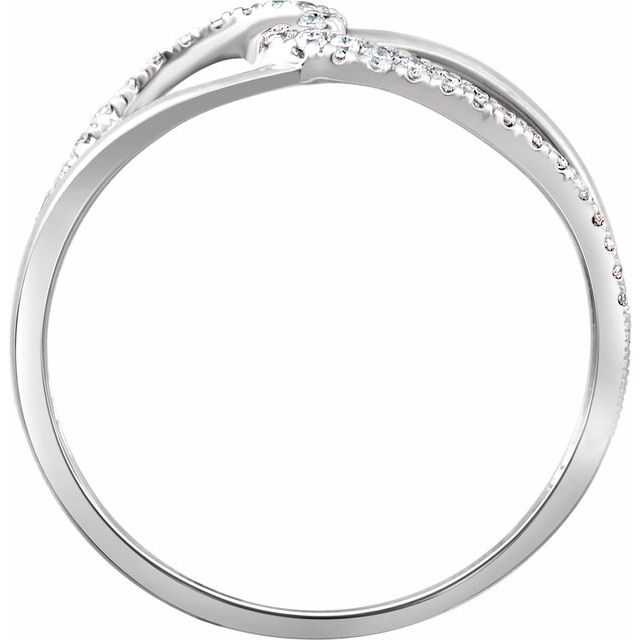 14K White 1/8 CTW Natural Diamond Negative Space Ring-