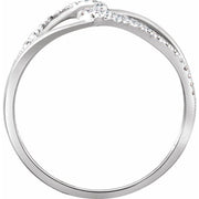 14K White 1/8 CTW Natural Diamond Negative Space Ring