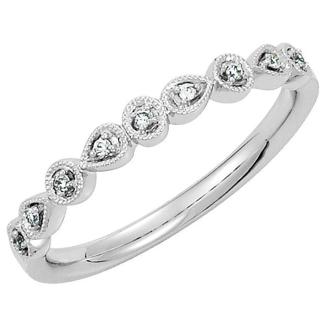 .04 CTW Natural Diamond Stackable Ring-14kt White Gold-6.00-