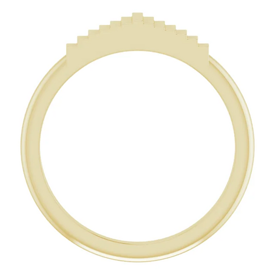 14K Yellow Geometric Stackable Ring