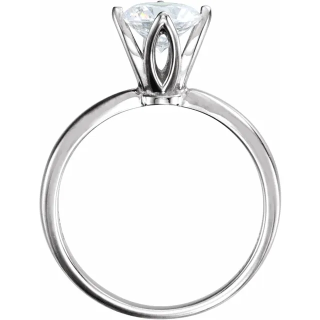 14K White 1/2 CTW Diamond Tulipset? Solitaire Engagement Ring-6-