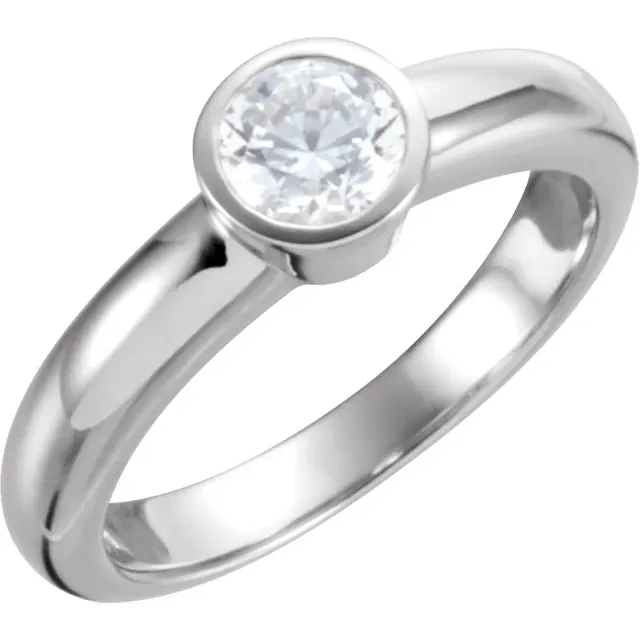Platinum 1/2 CTW Diamond Round Solitaire Engagement Ring-