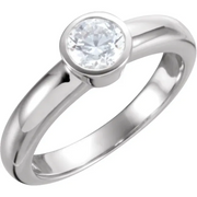 Platinum 1/2 CTW Diamond Round Solitaire Engagement Ring