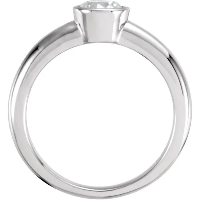 Platinum 1/2 CTW Diamond Round Solitaire Engagement Ring-