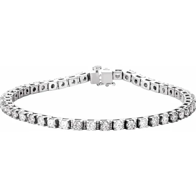 14K White 4 3/4 CTW Diamond Line 7" Bracelet-