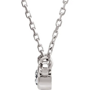 14K White 1/4 CT Diamond Solitaire 18" Necklace