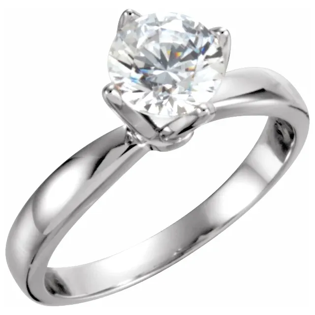 14K White 3/8 CTW Diamond Solitaire Engagement Ring-6-