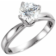 14K White 3/8 CTW Diamond Solitaire Engagement Ring