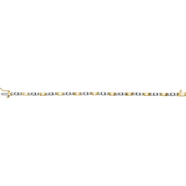 14K Yellow & White 1 3/4 CTW Diamond Line Bracelet-