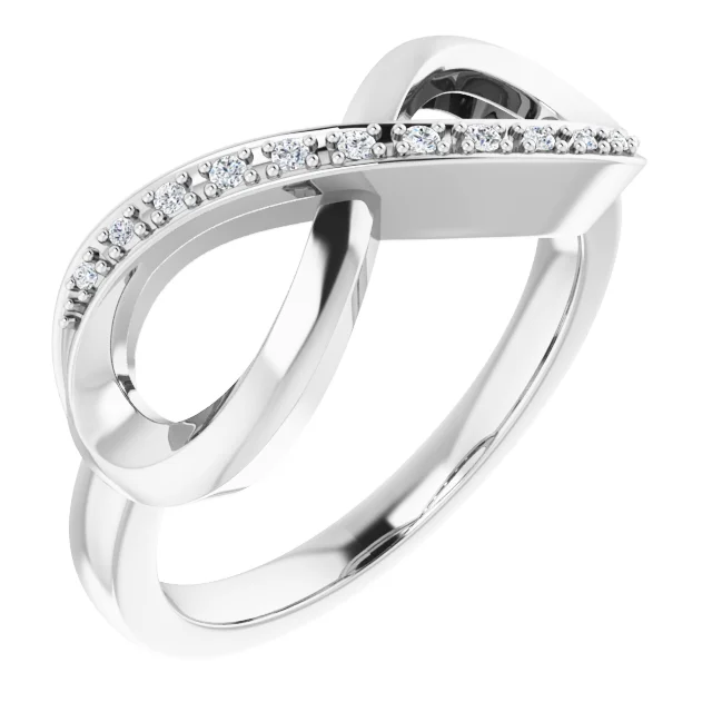 14K White .5 CTW Diamond Infinity-Inspired Ring