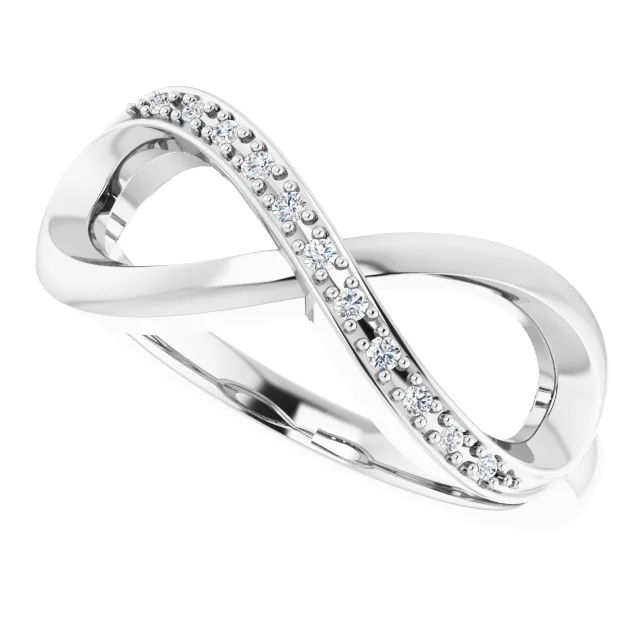 14K White .5 CTW Diamond Infinity-Inspired Ring