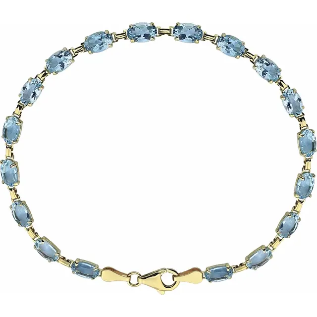 14K Yellow Sky Blue Topaz 7.25" Bracelet-