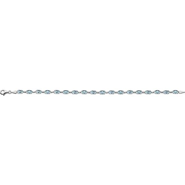 14K Yellow Sky Blue Topaz 7.25" Bracelet-