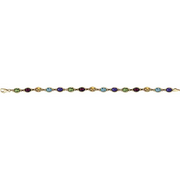 14K Yellow Multi-Gemstone Line 7" Bracelet