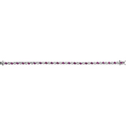 14K White Lab-Grown Ruby & 1/1 CTW Diamond Line 7" Bracelet
