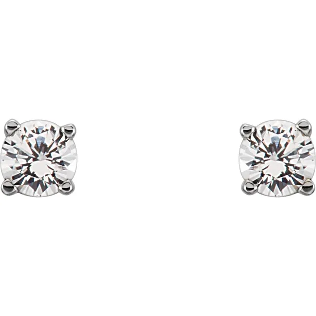14K White 1/5 CTW Diamond Earrings-