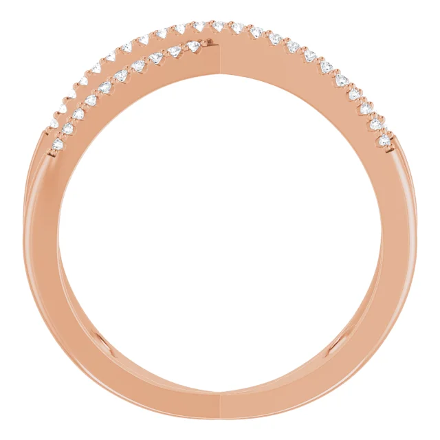 14K Rose 1/6 CTW Diamond Criss-Cross Ring-