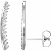 14K White 1/3 CTW Diamond Ear Climbers-