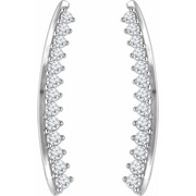 14K White 1/3 CTW Diamond Ear Climbers-