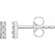 14K White .5 CTW Diamond Bar Earrings
