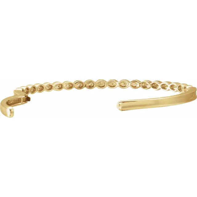 14K Yellow 1/6 CTW Diamond Stackable Bangle Bracelet-